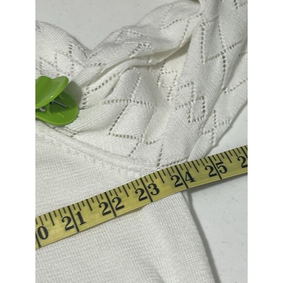 Liz Claiborne Women’s XXL Cream Colored Scalloped Neck Knit Sweater Fairy Isle - Picture 9 of 9